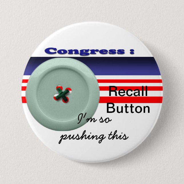Congress recall 3 inch round button (Front)