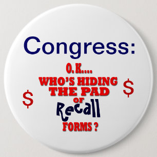 Congress Recall 6 Inch Round Button
