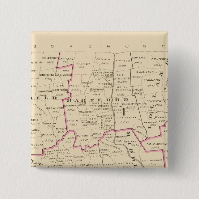 Congressional districts 2 inch square button (Front)