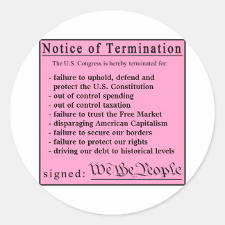 Congressional Pink Slip stickers