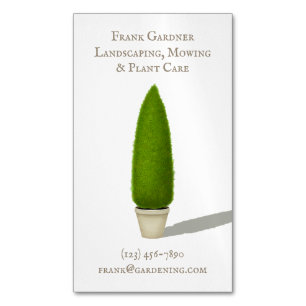 Conical Topiary Traditional Garden Charm  Business Magnetic Business Card