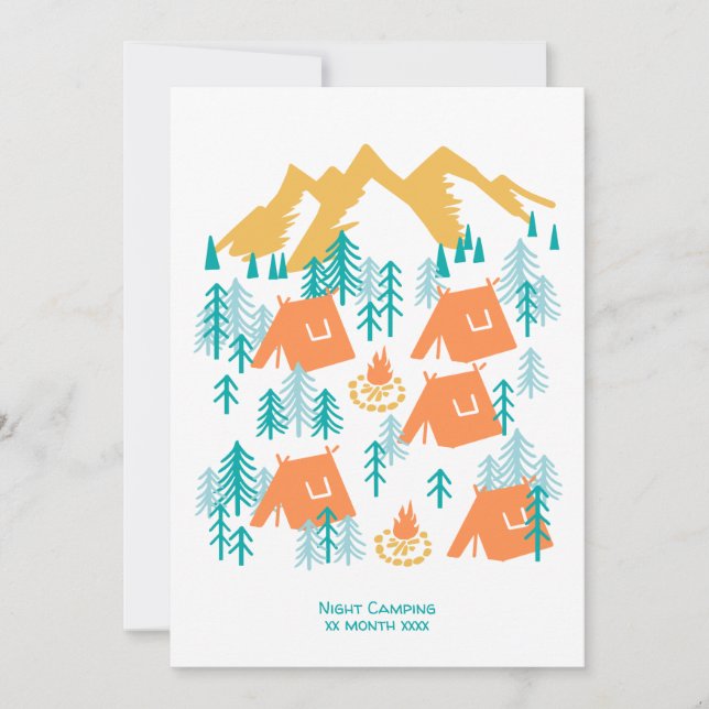 Coniferous Forest Camping V2 Holiday Card (Front)