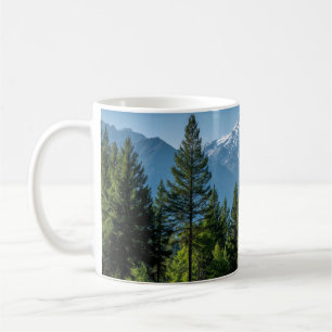 Coniferous Trees with Mountain Background Coffee Mug