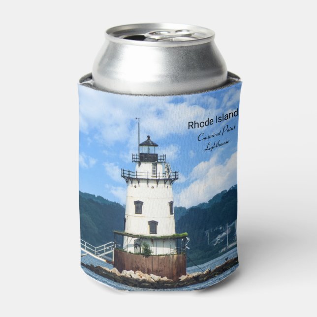 Conimicut Point  Lighthouse RI  Can Cooler (Can Front)