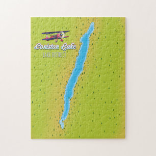 Coniston Water, lake district, England map Jigsaw Puzzle
