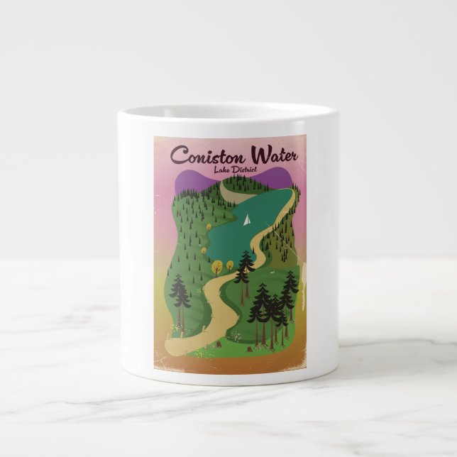 Coniston Water Lake District Large Coffee Mug (Front)