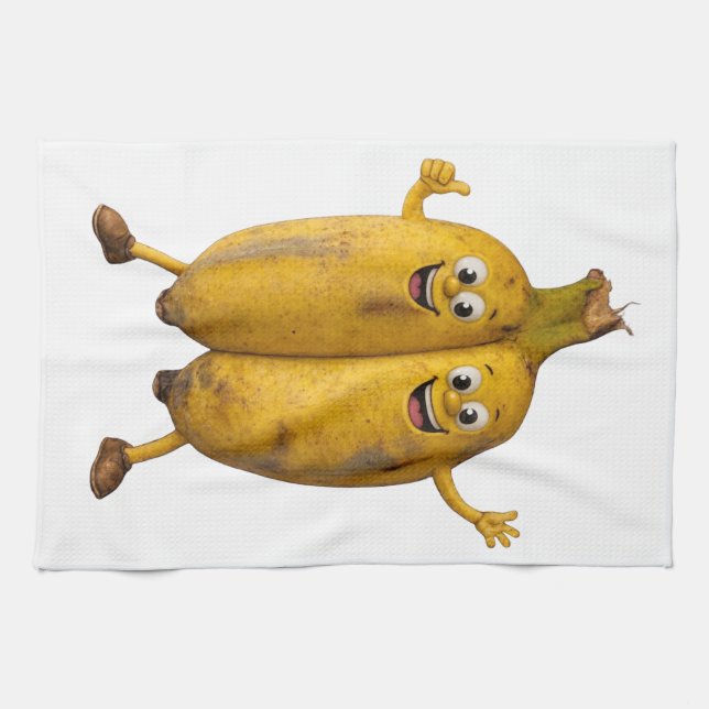 Conjoined Bananas Comedy Duo Kitchen Towel (Horizontal)