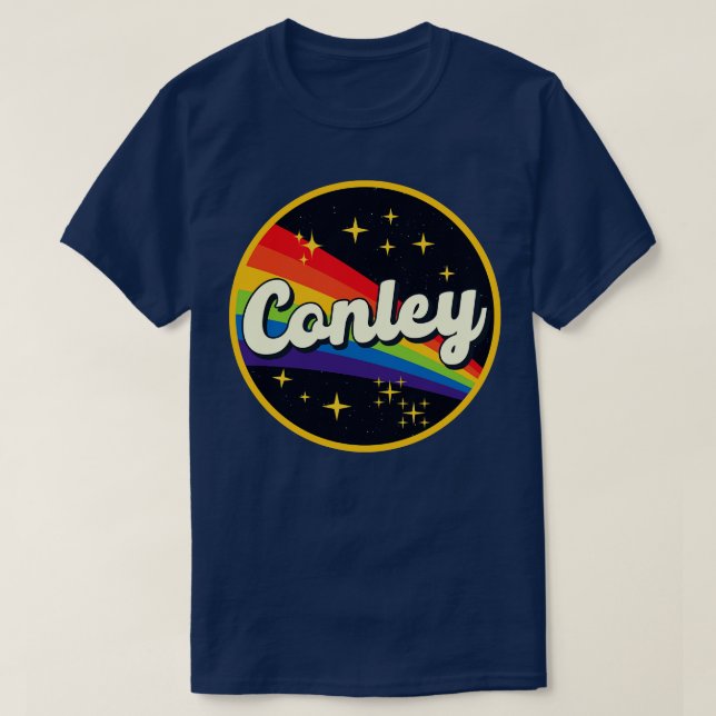 Conley Rainbow In Space Vintage Style T-Shirt (Design Front)