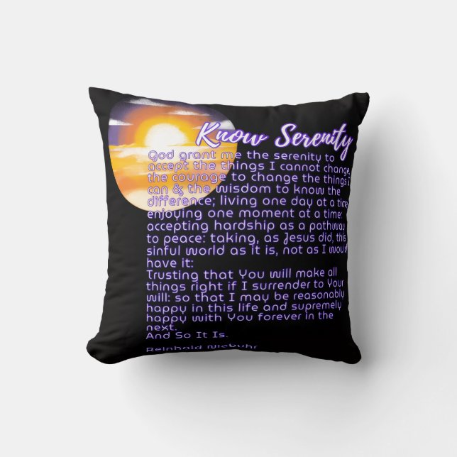 Connaître la sérénité - Bénédiction Coussin (Recto)
