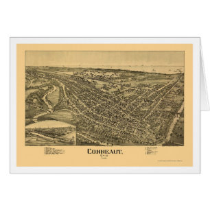 Conneaut, carte panoramique de l'OH - 1896