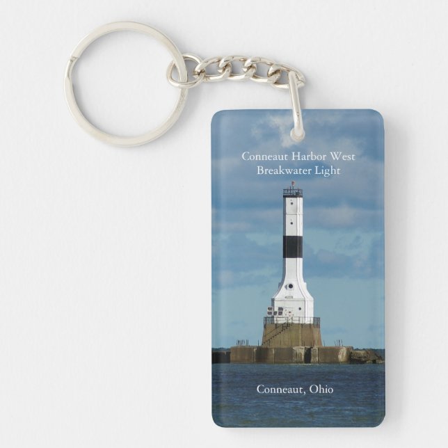 Conneaut Harbour West Bkw Light rectangle key chai Keychain (Front)