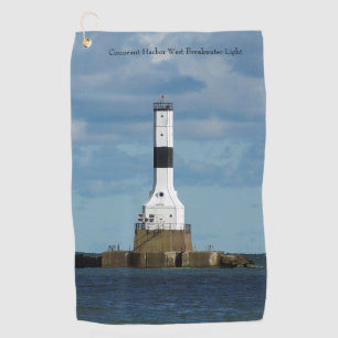 Conneaut Harbour West Breakwater golf towel