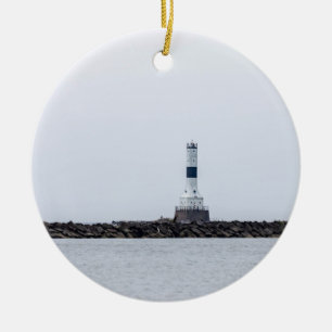 Conneaut West Breakwater Lighthouse Ceramic Ornament