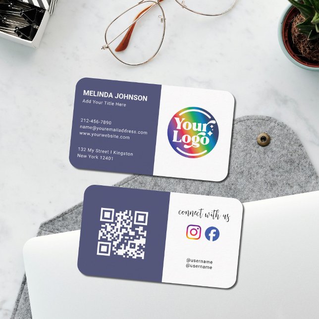 Connect Future Dusk QR Code Logo Social Media Business Card (Creator Uploaded)