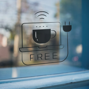 Connect me l Free WIFI Network Coffee Shop  Window Cling