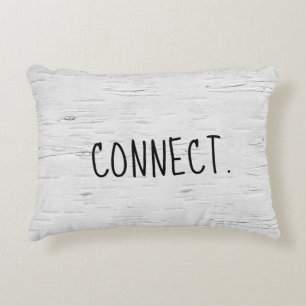 CONNECT Text On Birch Tree  Accent Pillow