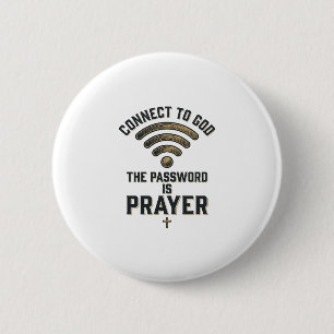 Connect to God Prayer Christian Vector Design_1 2 Inch Round Button