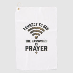 Connect to God Prayer Christian Vector Design_1 Golf Towel