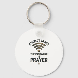 Connect to God Prayer Christian Vector Design_1 Keychain