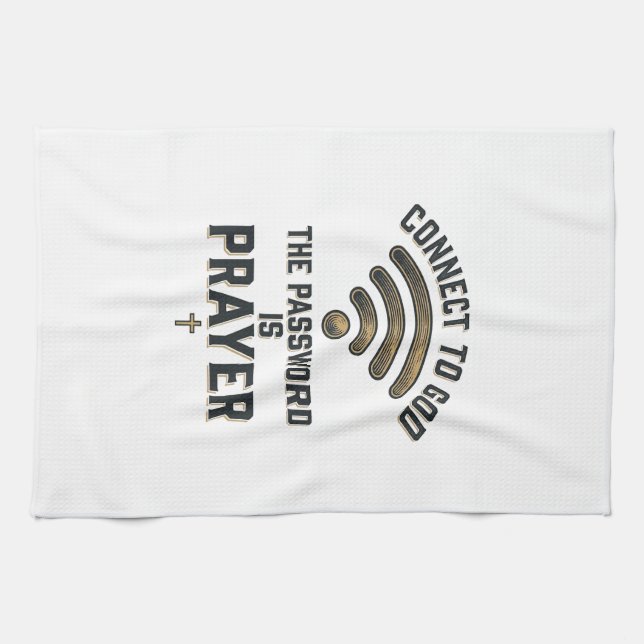 Connect to God Prayer Christian Vector Design_1 Kitchen Towel (Horizontal)