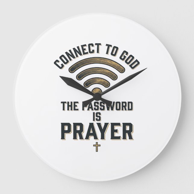 Connect to God Prayer Christian Vector Design_1 Large Clock (Front)