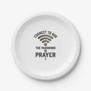 Connect to God Prayer Christian Vector Design_1 Paper Plate