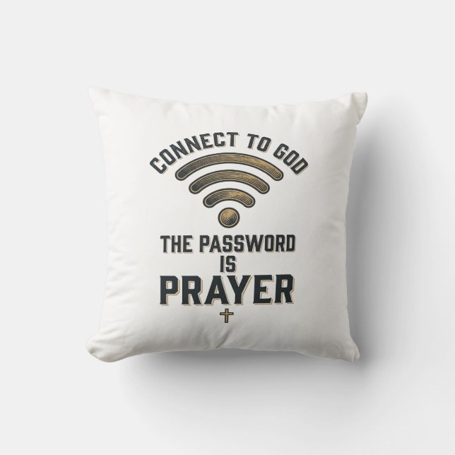 Connect to God Prayer Christian Vector Design_1 Throw Pillow (Front)