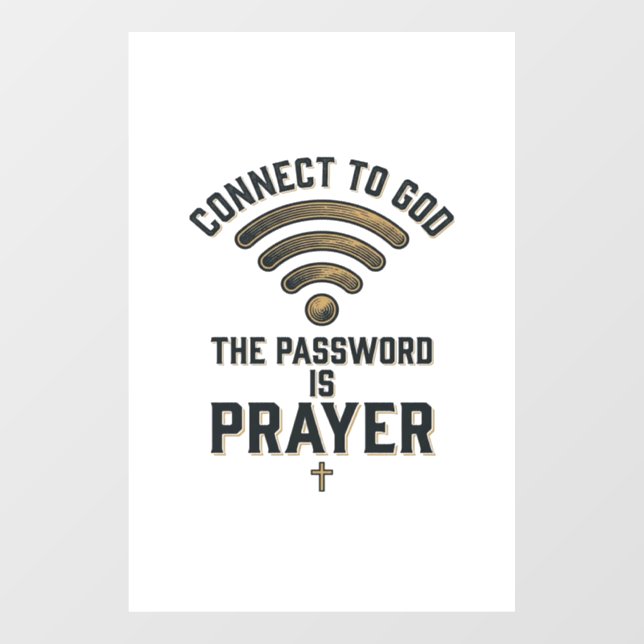 Connect to God Prayer Christian Vector Design_1 Window Cling (Sheet)