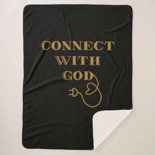 Connect With God Biblical Quote Sherpa Blanket