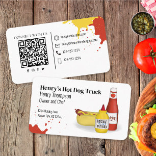 Connect With Me   QR Code Simple Hotdog Modern Business Card