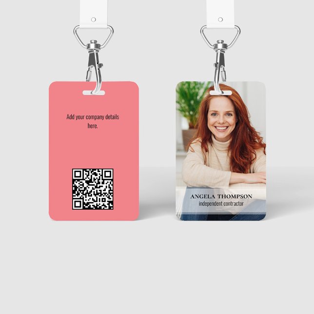 Connect With Me | QR Code Simple Modern Photo Badge (Simple photo badges with a full bleed photo template. )