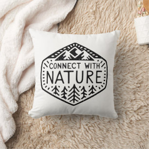 Connect with nature throw pillow