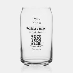 Connect with us business logo QR social media name Can Glass