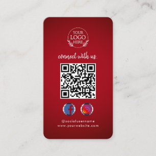 Connect with Us Custom Social Media QR Code Business Card