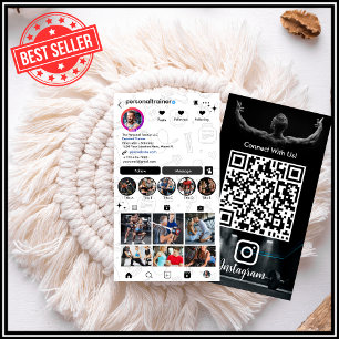 Connect with Us Fitness Trainer Personal Instagram Business Card