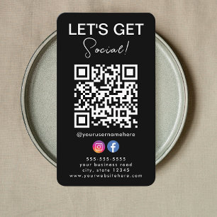 Connect with us Instagram Facebook Logo Qr Code Business Card