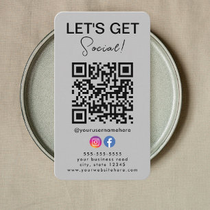 Connect with us Instagram Facebook Logo Qr Code Business Card