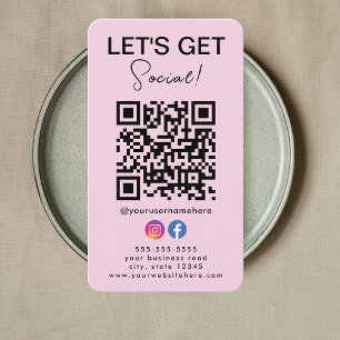 Connect with us Instagram Facebook Logo Qr Code Business Card