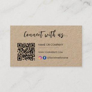 Connect with us Instagram Facebook Logo Rustic Business Card