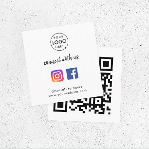 Connect with us Instagram Facebook Social Media QR Square Business Card