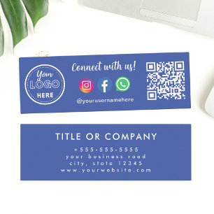 Connect With Us Instagram Facebook Whatsapp Logo Mini Business Card