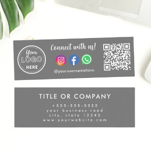 Connect With Us Instagram Facebook Whatsapp Logo Mini Business Card
