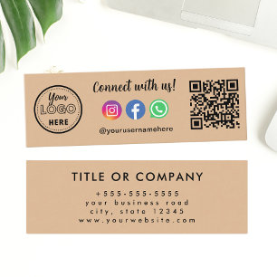Connect With Us Instagram Facebook Whatsapp Logo Mini Business Card