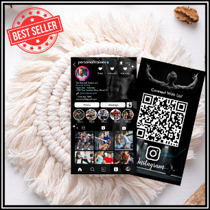 Connect With Us Instagram Fitness Personal Trainer Business Card