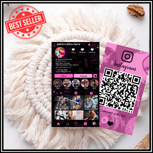 Connect with Us Instagram Personal Fitness Trainer Business Card