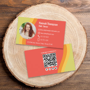 Connect With Us   Modern Photo Colourful QR Code Business Card