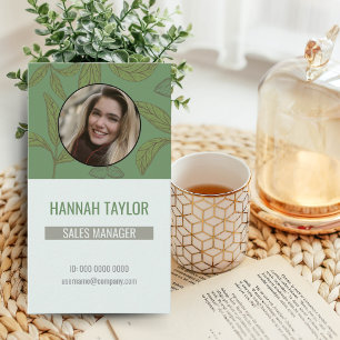 Connect With Us   QR Code Green Tea Logo Business  Card