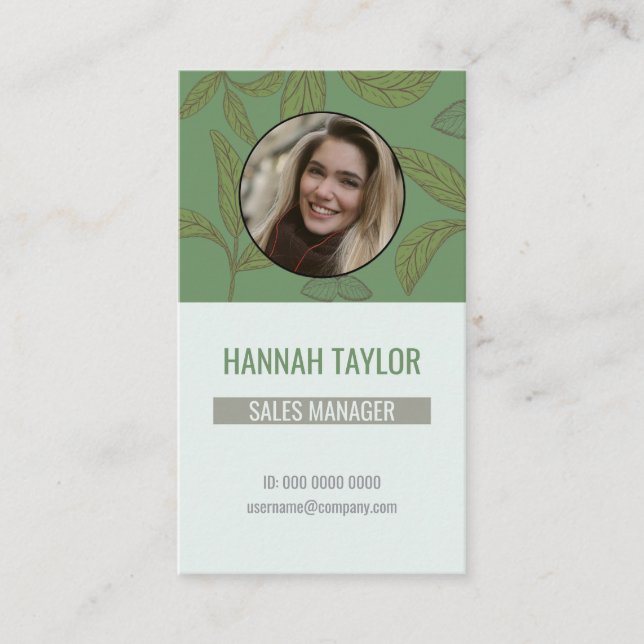 Connect With Us | QR Code Green Tea Logo Business  Card (Front)