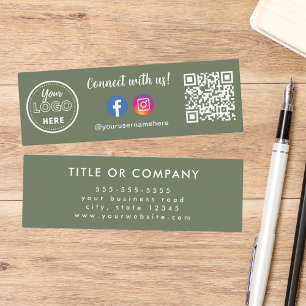 Connect With Us Qr Code Instagram Facebook Logo Mini Business Card