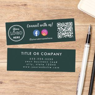 Connect With Us Qr Code Instagram Facebook Logo Mini Business Card